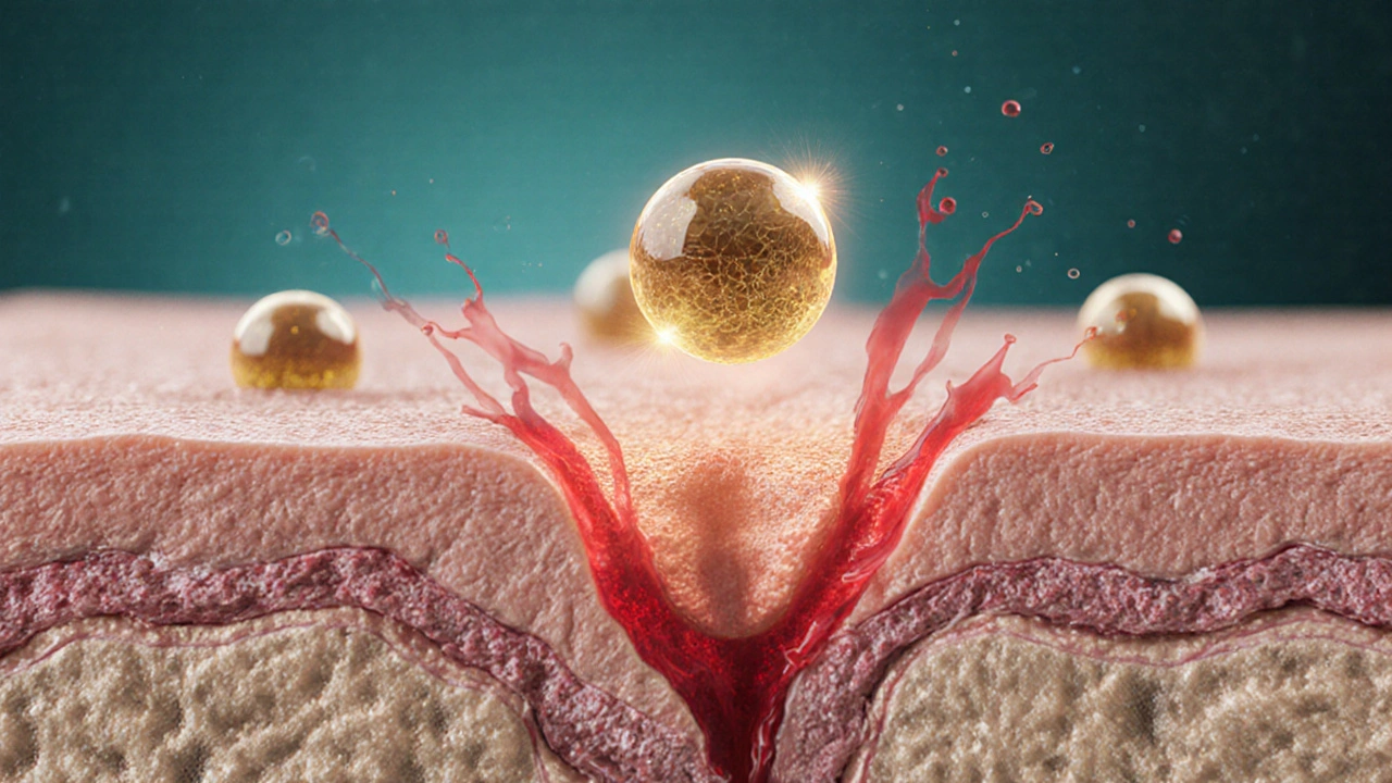 Molekuly CBG pronikají do kůže a tlumí zánětlivé signály.