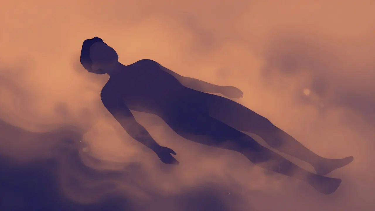 Abstraktní ilustrace pocitů tělesné relaxace a svalového uvolnění