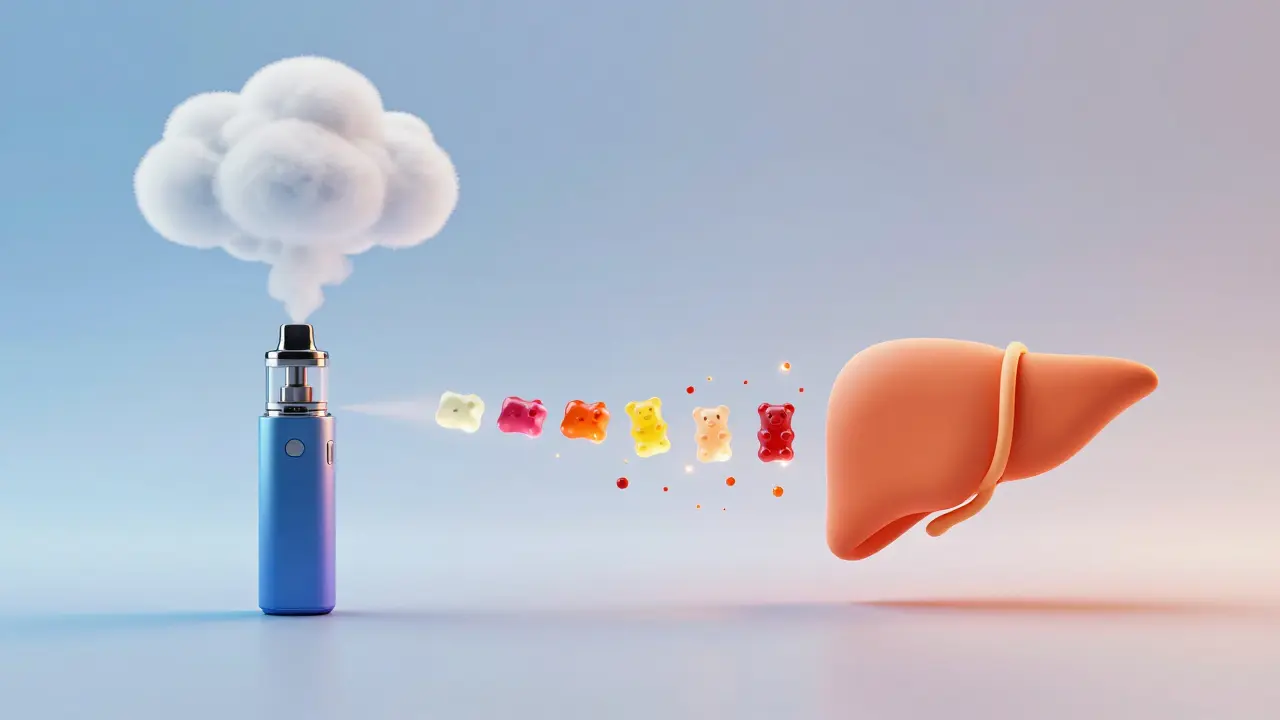 Srovnání rychlého vstřebávání vapingu a pomalých edibles