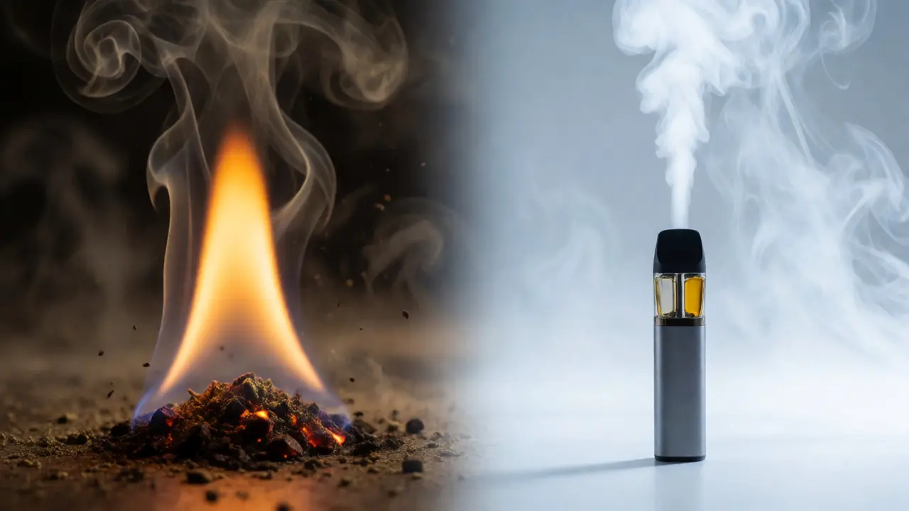Porovnání spalování s kouřem a vapování s čistou párou